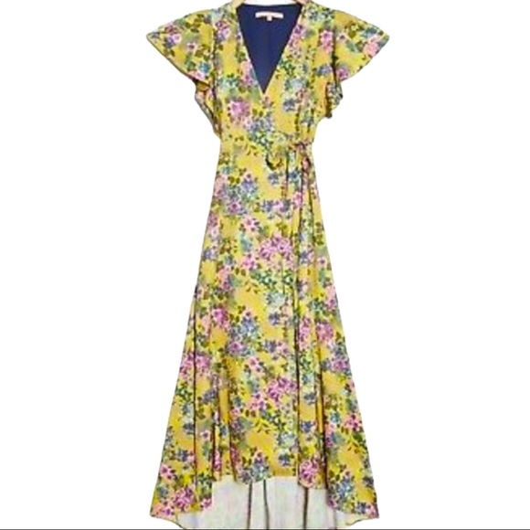 🥳HP Hutch x Anthropologie Val Pietrina Wrap M Yellow Green Floral